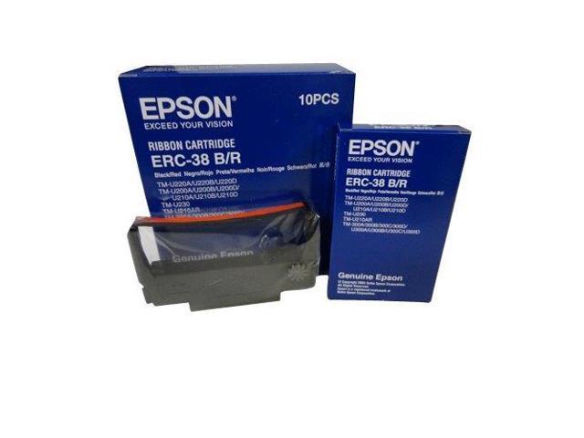 New Genuine Epson Erc 38 Br Black Red Receipt Printer Ribbon Cartridges 10pcs Box C43s015376 0591