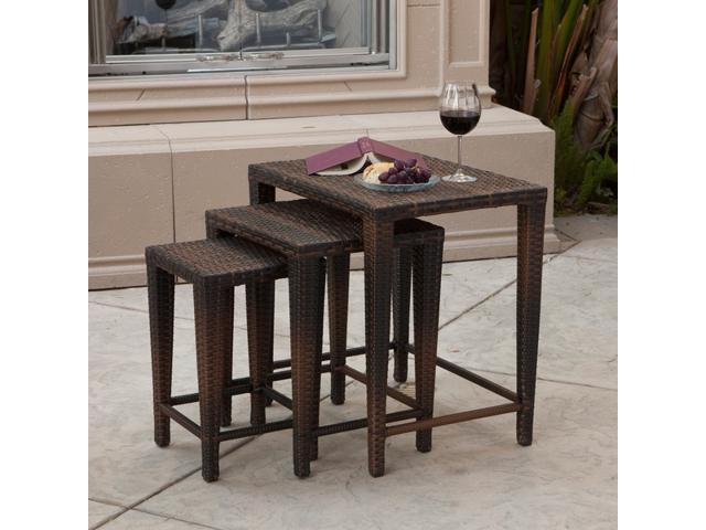 Christopher Knight Home Justin Outdoor Wicker Coffee Table Brown