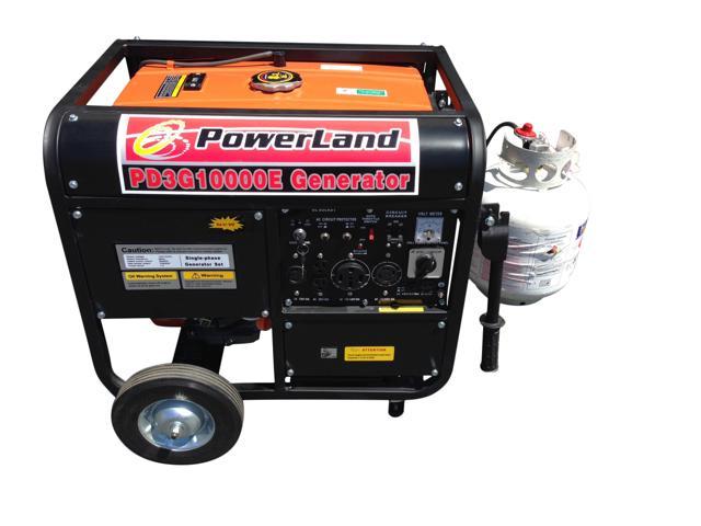 Powerland Pd3g10000e Portable Tri Fuel Gasoline Propane Natural Gas Generator 10000 Watt 16 Hp