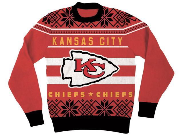 NFL Kansas City Chiefs Logo Adult Red Football Ugly Christmas Sweater - Newegg.com