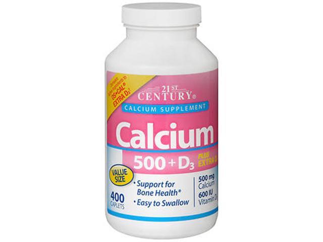 21st Century Calcium 500 + D3 Plus Extra - 400 Tablets - Newegg.com