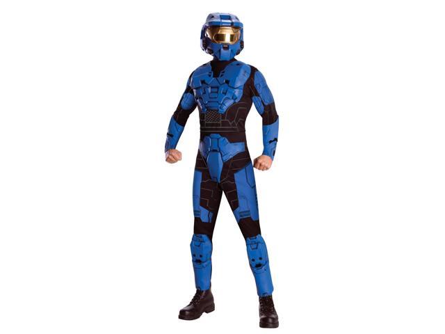 Halo Deluxe Blue Spartan Jumpsuit Costume Adult One Size Fits Most Up