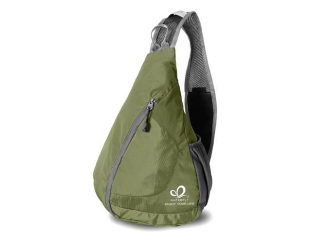 WATERFLY Backpack Shoulder Sling Chest Hiking Bag Messenger Waist Pack Crossbody Handbag - Green ...