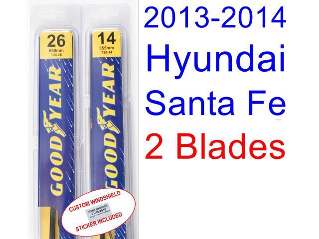 2013-2014 Hyundai Santa Fe Replacement Wiper Blade Set/Kit (Set of 2 Blades) - Newegg.com 2013 Hyundai Santa Fe Sport Windshield Wiper Size