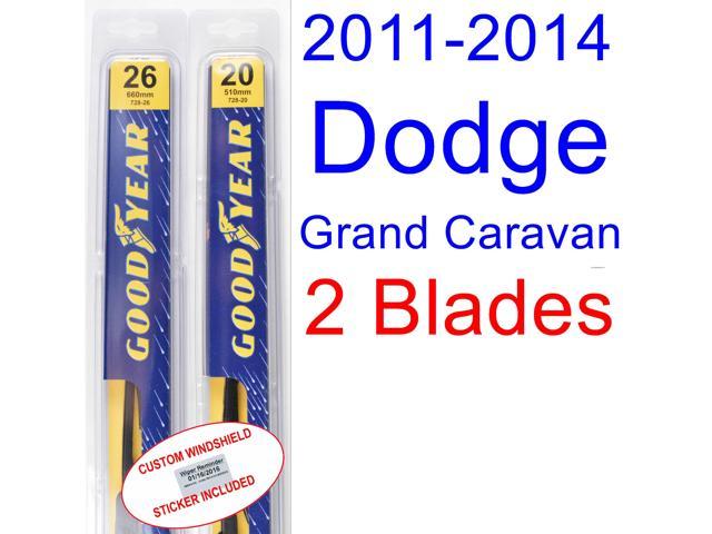 2011-2014 Dodge Grand Caravan Replacement Wiper Blade Set/Kit (Set of 2 Blades) (2012,2013 2011 Dodge Grand Caravan Wiper Blade Size