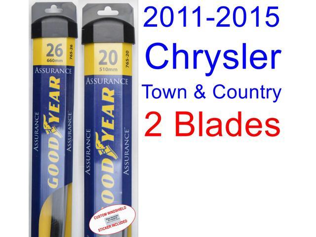 2011-2015 Chrysler Town & Country Replacement Wiper Blade Set/Kit (Set of 2 Blades) (Goodyear 2013 Chrysler Town And Country Windshield Wiper Size