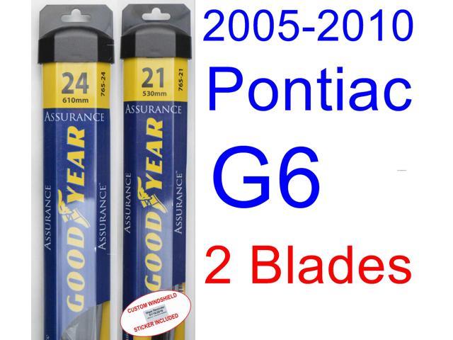 2005-2010 Pontiac G6 Replacement Wiper Blade Set/Kit (Set of 2 Blades) (Goodyear Wiper Blades 2005 Pontiac Grand Prix Wiper Blades Size