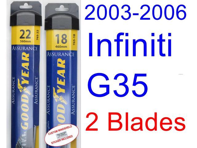 2004 Infiniti G35 Coupe Wiper Blade Size