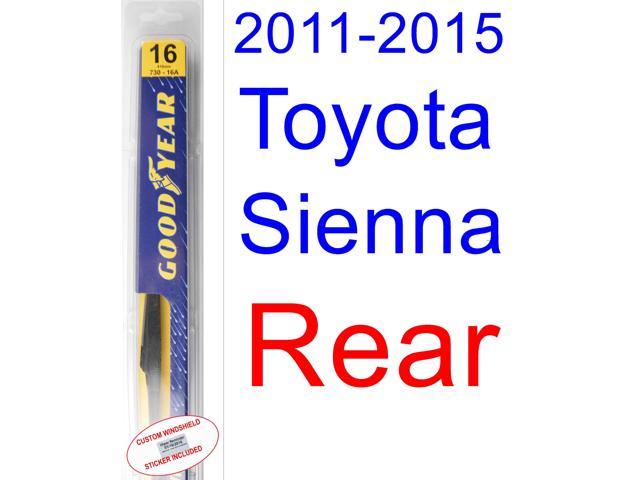 2011-2015 Toyota Sienna Wiper Blade (Rear) (Goodyear Wiper Blades-Assurance) (2012,2013,2014 2011 Toyota Sienna Rear Wiper Blade Size