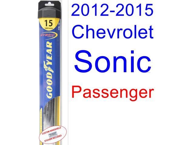 2012-2015 Chevrolet Sonic Wiper Blade (Passenger) (Goodyear Wiper Blades-Hybrid) (2013,2014 2015 Chevy Sonic Rear Wiper Blade Size