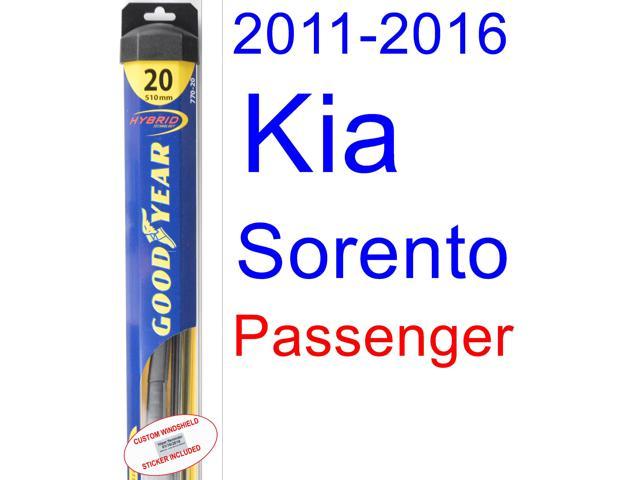 2011-2016 Kia Sorento Wiper Blade (Passenger) (Goodyear Wiper Blades-Hybrid) (2012,2013,2014 What Size Wiper Blades For 2016 Kia Sorento