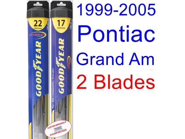1999-2005 Pontiac Grand Am Replacement Wiper Blade Set/Kit (Set of 2 Blades) (Goodyear Wiper 2004 Pontiac Grand Am Windshield Wipers Size