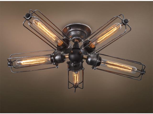 ... Iron Ceiling Lamp Chandelier Light Fixture Rustic Steampunk Art Deco