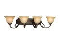 Progress Lighting Forged Bronze 4-Light Bath Bracket with Tea Stain Etched Glass