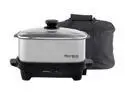 West Bend 84915 Chrome 5 Qt. 5 Qt. Oblong Slow Cooker with Tote