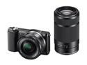 Sony Alpha A5000 20.1MP Mirrorless Digtal Camera with 16-50mm Lens + Sony 55-210mm Lens - Refurbished