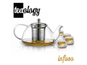 Teaology Infuso Borosilicate Glass Teapot Kettle and 4 Cups Set