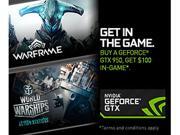 NVIDIA Gaming Laptop Gifts $100 in-game value for Warframe and World or Warships $50 each game