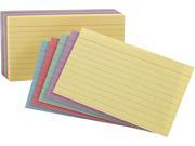 Tops Pendaflex 34610 Ruled Index Cards 4 x 6 Blue Violet Canary Green Cherry; 100 per Pack