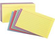 OxfordRuled Index Cards 3 x 5 Blue Violet Canary Green Cherry 100 Pack