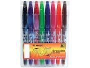 Pilot 31569 FriXion Ball Erasable Gel Ink Stick Pen Assorted Ink .7mm 8 Pack Pouch