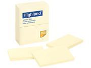 Highland 6559YW Memo Pad 3 x 5 Yellow 100 Sheets Pad 12 Pads Pack