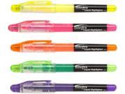 Liquid Ink Highlighter Chisel Tip 5 PK Fluorescent AST