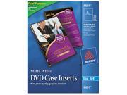 Avery 8891 DVD Case Inserts Matte White 20 Inserts