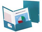 Tops Pendaflex 5049561 Two Pocket Laminated Folder 150 Sheet Capacity Metallic Teal