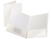 Tops Pendaflex 51704 High Gloss Laminated Paperboard Folder 100 Sheet Capacity White 25 Box