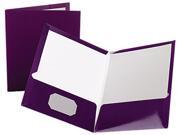 Tops Pendaflex 51726 High Gloss Laminated Folder 100 Sheet Capacity Purple 25 Box