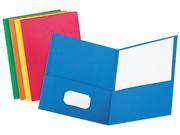 Tops Pendaflex 57513 Twin Pocket Portfolio Embossed Leather Grain Paper Assorted Colors