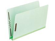 Tops Pendaflex 17180 Pressboard Folders with two 2 Cap Fasteners Letter Green 25 box