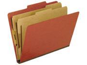 Tops Pendaflex 1257R Pressboard Classification Folders Letter 6 Section Red 10 box