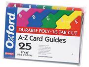 Tops Pendaflex 73154 Card Guides Alpha 1 5 Tab Polypropylene 4 x 6 25 Set
