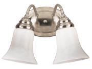 Westinghouse Brushed Nickel 2 Light Brushed Nickel Wall Fixture With White Opal Glass