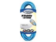 Coleman Cable 02467 06 25 14 3 Blue Hi Visibility Low Temp Outdoor Extension Cord
