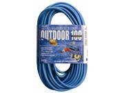 Coleman Cable 02469 06 100 14 3 Blue Hi Visibility Low Temp Outdoor Extension Cord