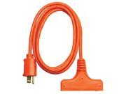 Coleman Cable 04004 6 14 3 Orange 3 Way Power Block Tri Source® Multi Outlet Extension Cord