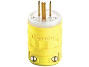 Leviton 061 01447 15 Amp Yellow Industrial Grade Straight Blade Plug