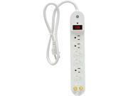 Jasco 14917 800 Joules White 6 Outlet Surge Protector With Coax Protection