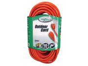 Coleman Cable 02308 50 16 3 Round Orange Extension Cord