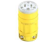 Leviton 065 01547 15 Amp Yellow Industrial Grade Straight Blade Connector
