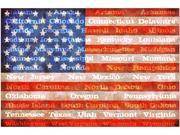 Trademark Fine Art Michelle Calkins American Flag with States Canvas Art