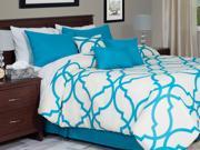 Lavish Home 7 Piece Oversized Trellis Comforter Set King Blue