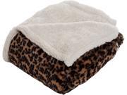 Lavish Home Throw Blanket Fleece Sherpa Leopard