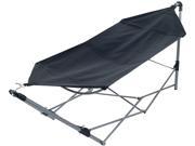 Stalwart Portable Hammock with Frame Stand and Carrying Bag Black