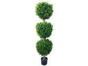 Romano 5 foot Hedyotis Triple Ball Topiary Artificial Tree