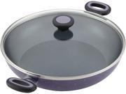 Paula Deen Riverbend Aluminum Nonstick 12 1 2 Inch Covered Chicken Fryer with Side Handles Lavender Speckle