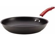 Rachael Ray Hard Anodized Nonstick 12 1 2 in. Skillet in Gray with Red Handle